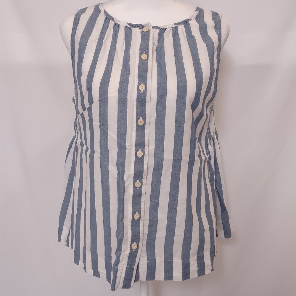 EUC Madewell Blue and White Striped Tank Top